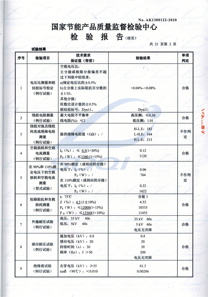 高低压试验报告-S11-1250富县富县富县油浸式变压器-2.jpg